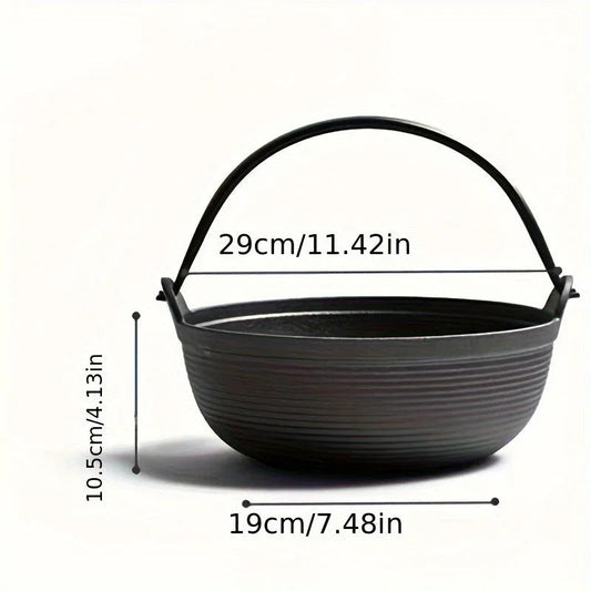 Cast Iron Dutch Oven with Lid - Non-Stick, Thick-Walled, Perfect for Camping, Outdoor Cooking, and Japanese Hot Pot (Nabe) - Ideal for Thanksgiving, Christmas, Halloween, Valentine'S Day, Easter, Camping Gear|Sturdy Handle|Du