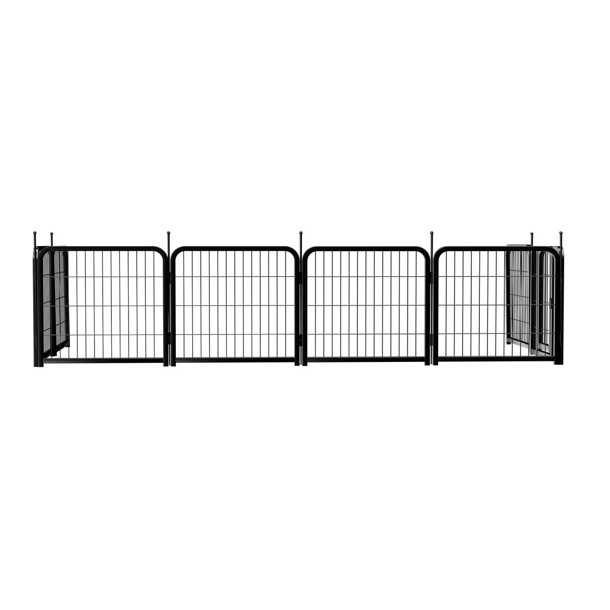 Outdoor dog fence, 8-piece board dog fence. 31 inch portable pet sports fence. Black, 26.3 inches wide x 31.5 inches high.