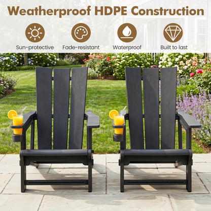 Adirondack Chair with Cup Holder - HDPE Outdoor Seating