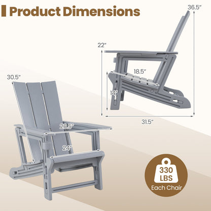 Adirondack Chair with Cup Holder - HDPE Outdoor Seating